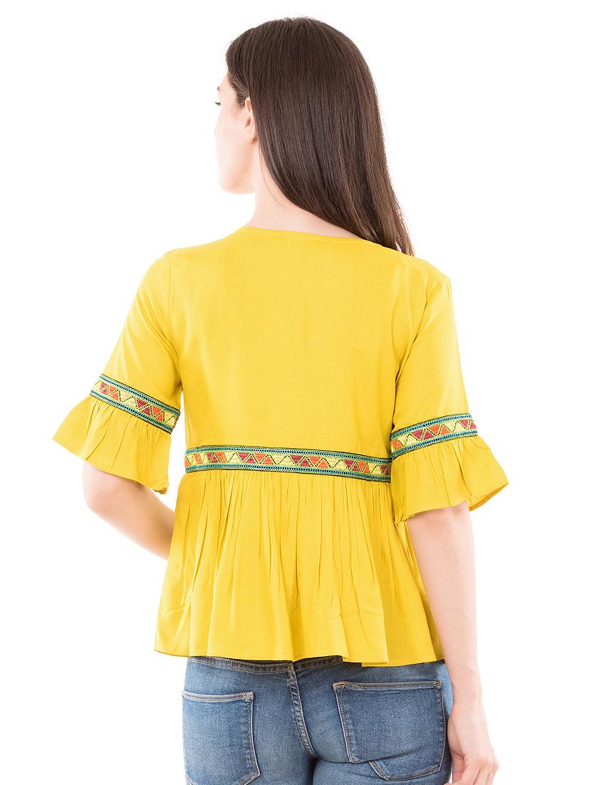 tassel tie knot gathered top - 16333399 - Zoom Image - 3