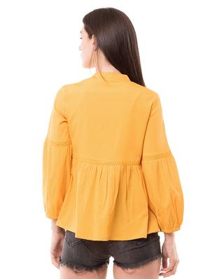 lace insert button-up top - 16333405 - Standard Image - 3
