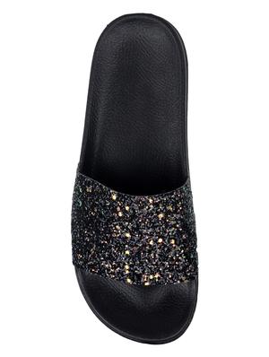 black slip on slides - 16333447 - Standard Image - 3
