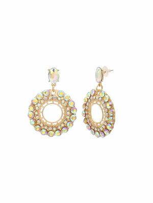 gold zinc drop earring - 16334013 - Standard Image - 3