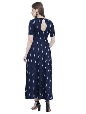 geometrical printed flared ethnic dress - 16334747 - Standard Image - 3