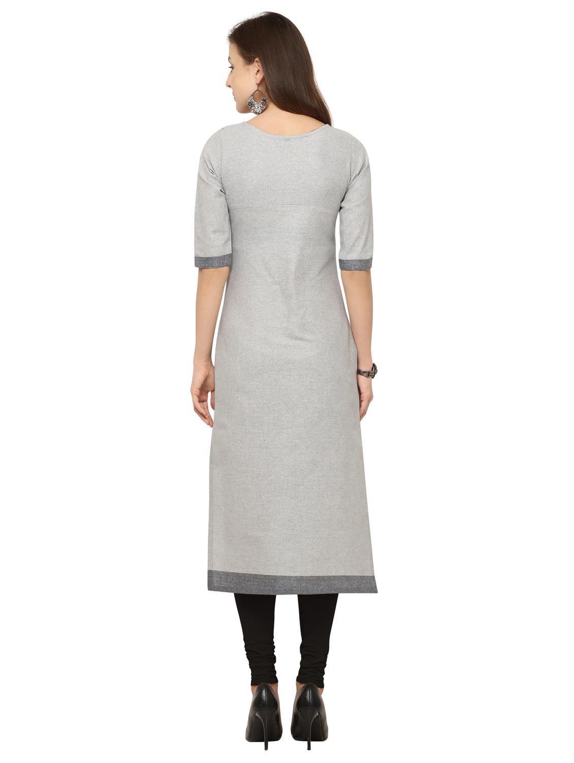 checkered straight kurta - 16334911 - Zoom Image - 3