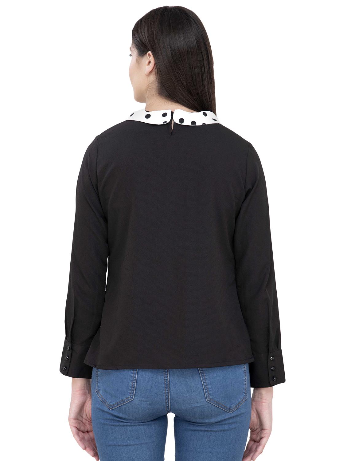 peterpan collar concealed placket top - 16335313 - Zoom Image - 3