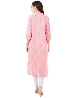 block printed straight kurta - 16335706 - Standard Image - 3