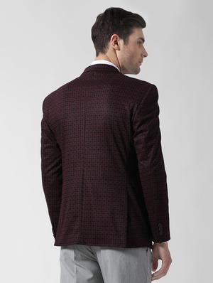 red printed single breasted casual blazer - 16336157 - Standard Image - 3