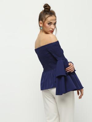 smock detail bell sleeved top - 16336466 - Standard Image - 3