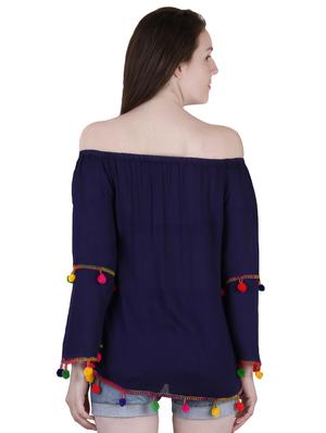 off shoulder pom-pom detail top - 16336717 - Standard Image - 3