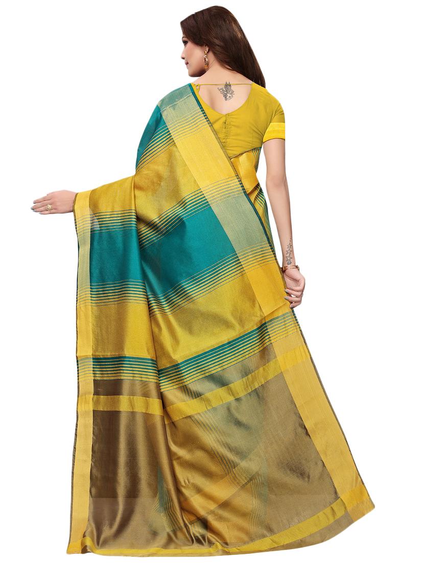 multicolor set of 2 printed saree combo with blouse - 16336993 - Zoom Image - 3
