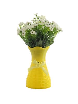 foliyaj artificial tall white flower bunch with vase - 16337710 - Standard Image - 3