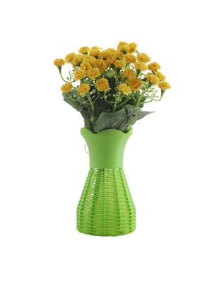 foliyaj artificial yellow marigold flower bunch with vase - 16337712 - Standard Image - 3