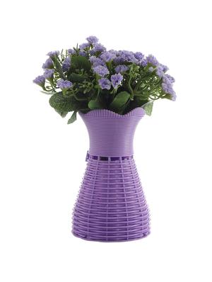 foliyaj artificial purple marigold flower bunch with vase - 16337714 - Standard Image - 3