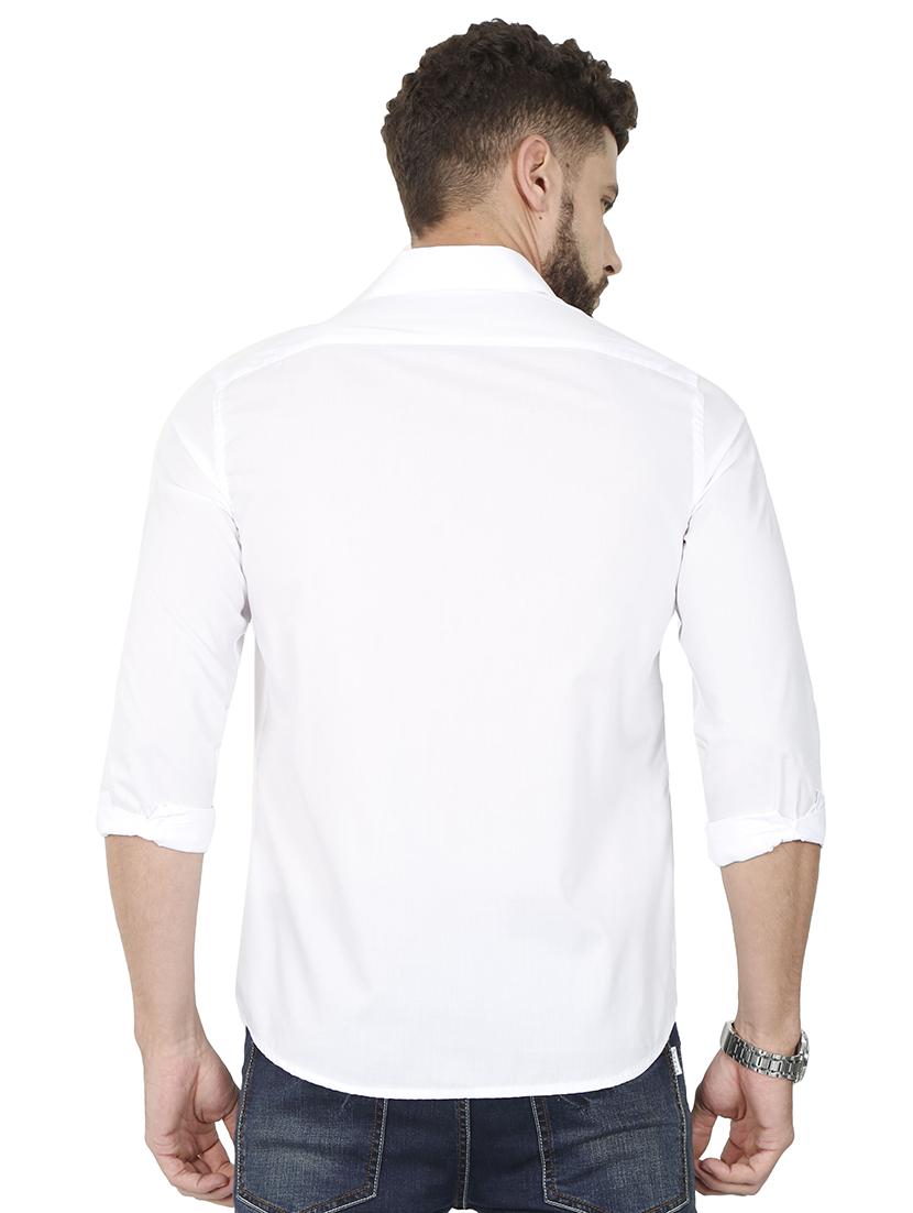 white solid casual shirt - 16337788 - Zoom Image - 3