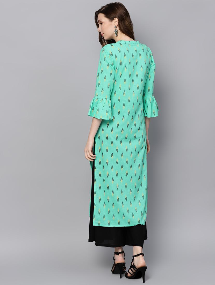 ikat printed straight kurta - 16338169 - Zoom Image - 3