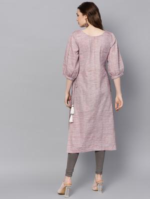 striped angrakha kurta - 16338171 - Standard Image - 3
