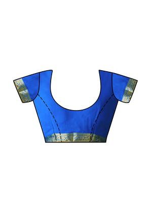 printed ikat saree with blouse - 16338447 - Standard Image - 3