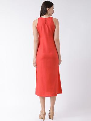round neck side slit a-line dress - 16339201 - Standard Image - 3