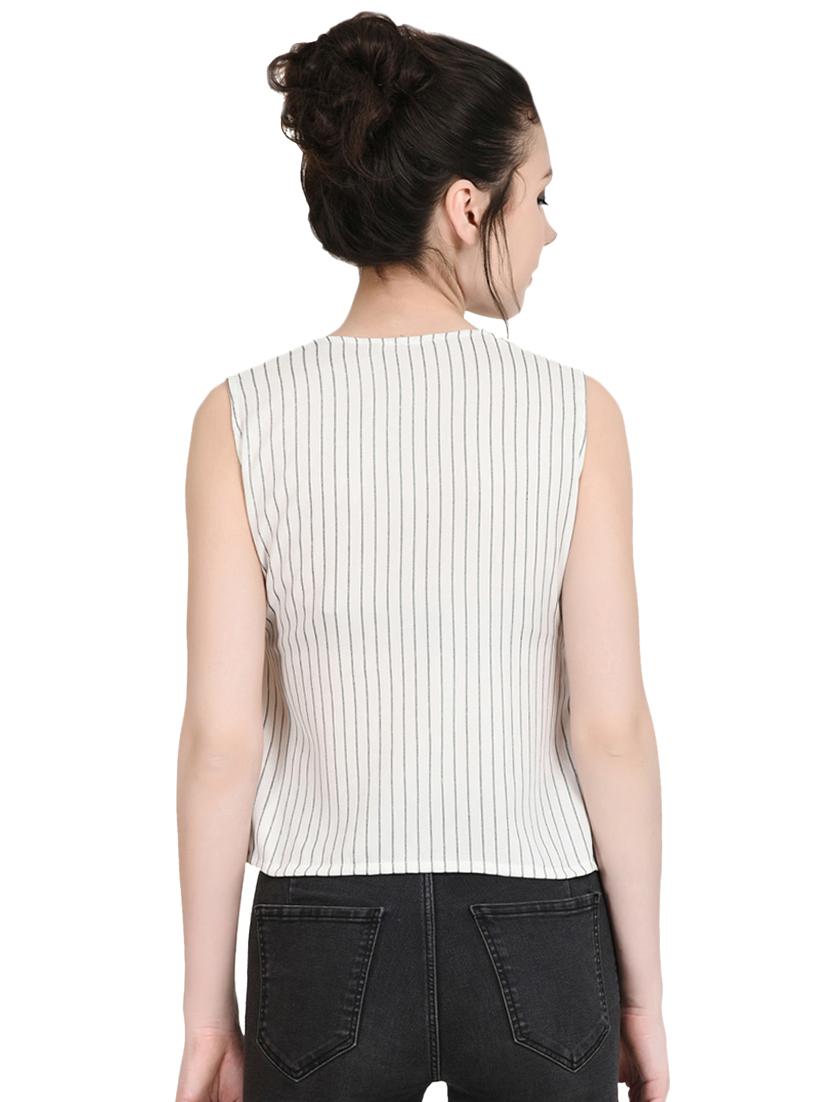 tie knot front striped top - 16339563 - Zoom Image - 3