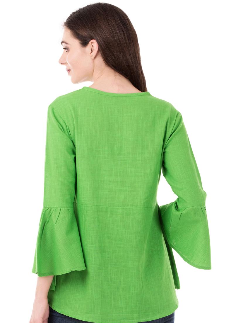 bell sleeved gathered top - 16339639 - Zoom Image - 3