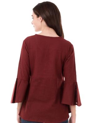 bell sleeved gathered top - 16339640 - Standard Image - 3