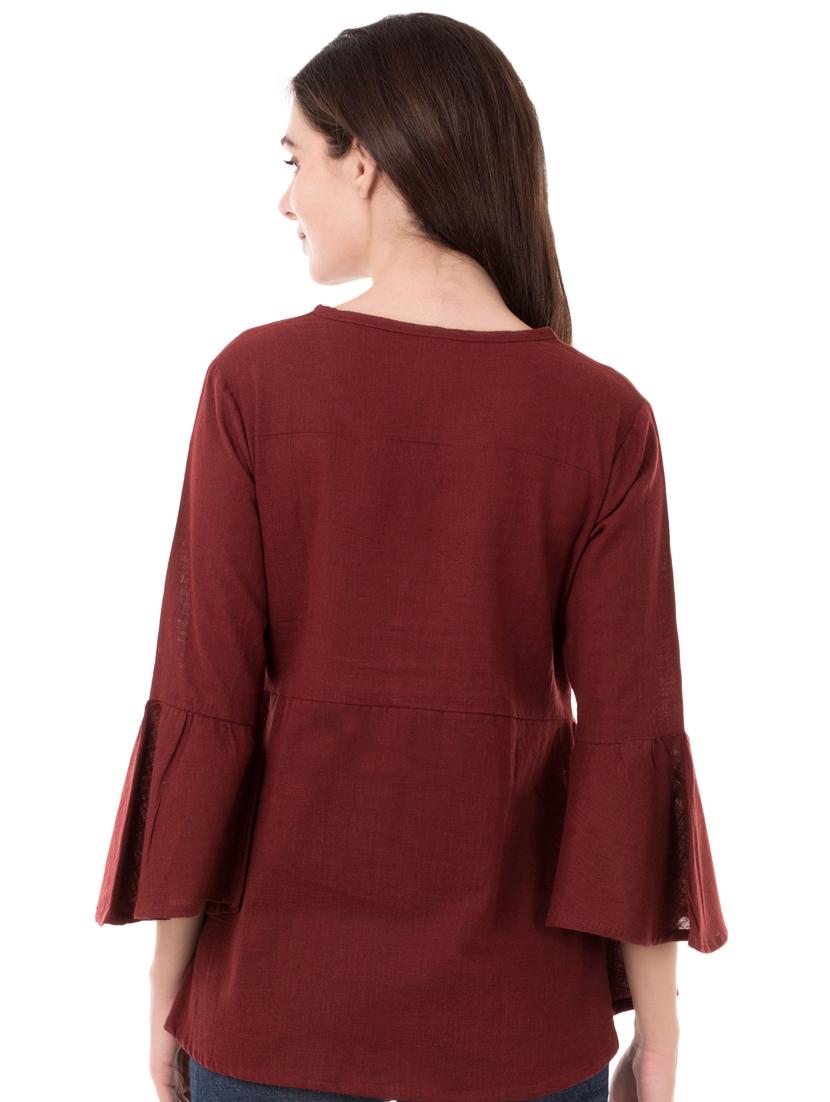 bell sleeved gathered top - 16339640 - Zoom Image - 3