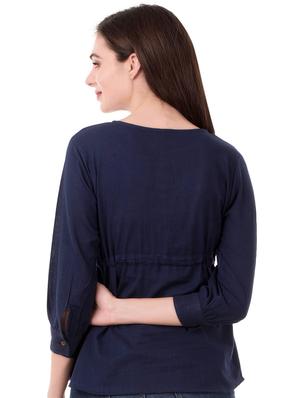 pom-pom detail drawstring top - 16339717 - Standard Image - 3