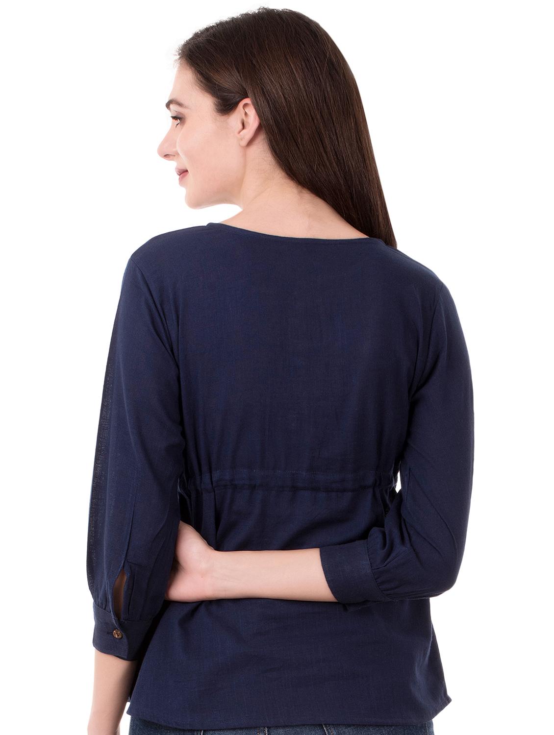 pom-pom detail drawstring top - 16339717 - Zoom Image - 3