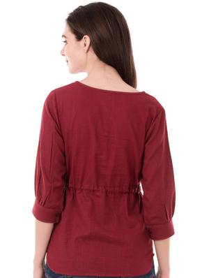pom-pom detail drawstring top - 16339719 - Standard Image - 3