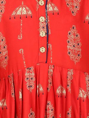 red cotton regular kurti - 16340754 - Standard Image - 3
