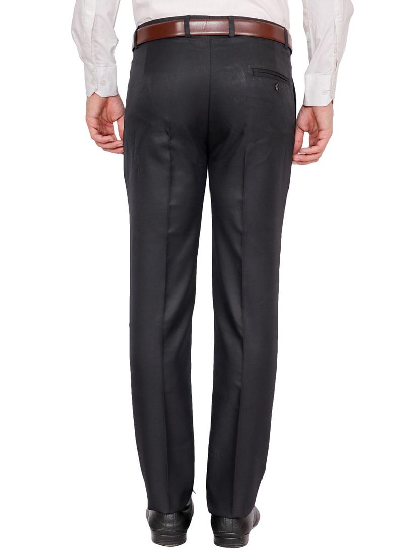 black solid flat front formal trouser - 16341253 - Zoom Image - 3