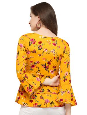 bell sleeved floral layered top - 16341446 - Standard Image - 3