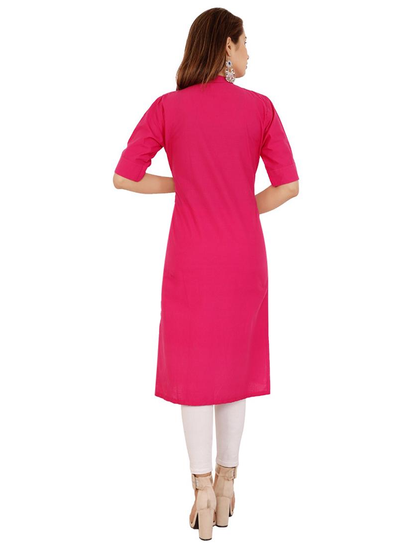 solid straight kurta - 16341497 - Zoom Image - 3