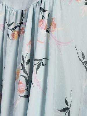 short sleeved gathered high low top - 16342208 - Standard Image - 6
