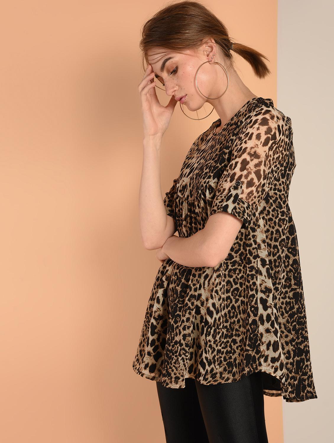 gathered detail animal top - 16342209 - Zoom Image - 3