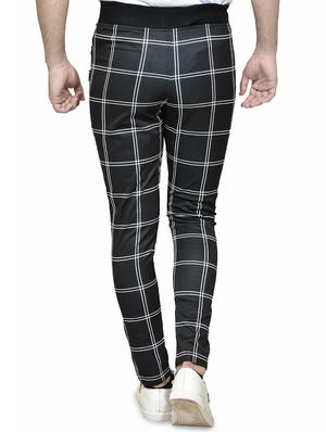 black checkered track pants - 16343129 - Standard Image - 3