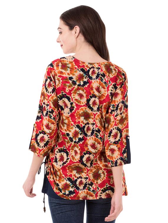 side tie knot ruched top - 16343472 - Zoom Image - 3
