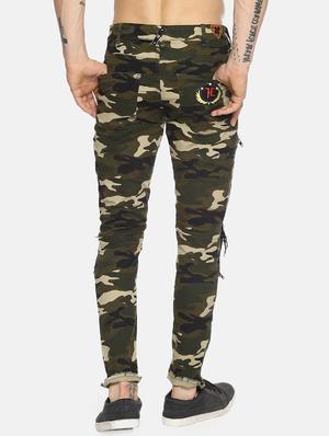 green distressed camouflage chinos - 16345290 - Standard Image - 3
