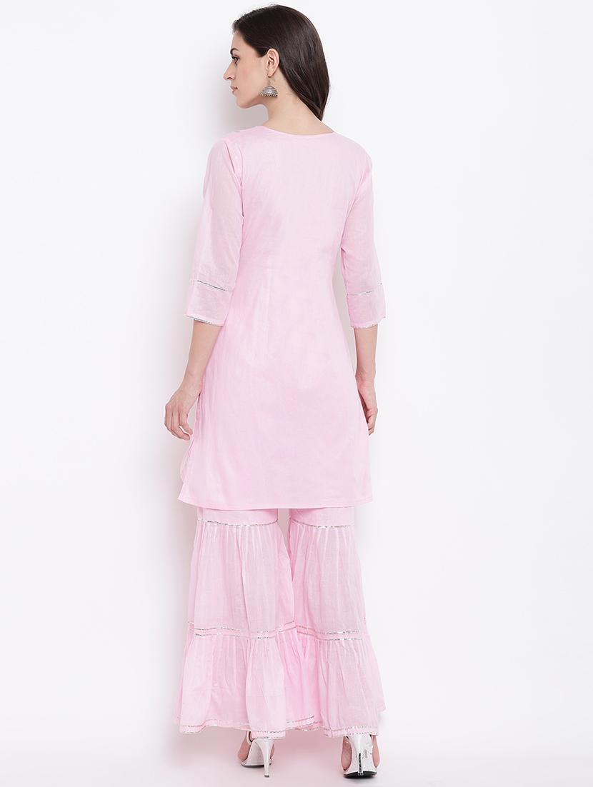 gota work kurta with sharara set - 16345730 - Zoom Image - 3