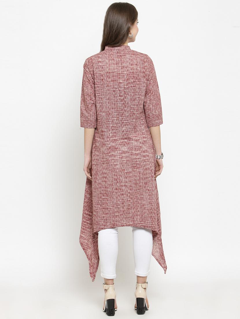 solid asymmetric kurta - 16345824 - Zoom Image - 3