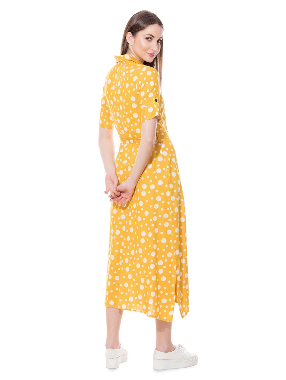 tie front side slit shirt dress - 16346236 - Zoom Image - 3