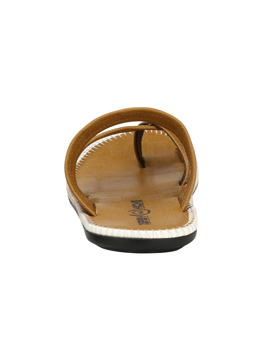 tan leatherette slip on slippers - 16346585 - Zoom Image - 3