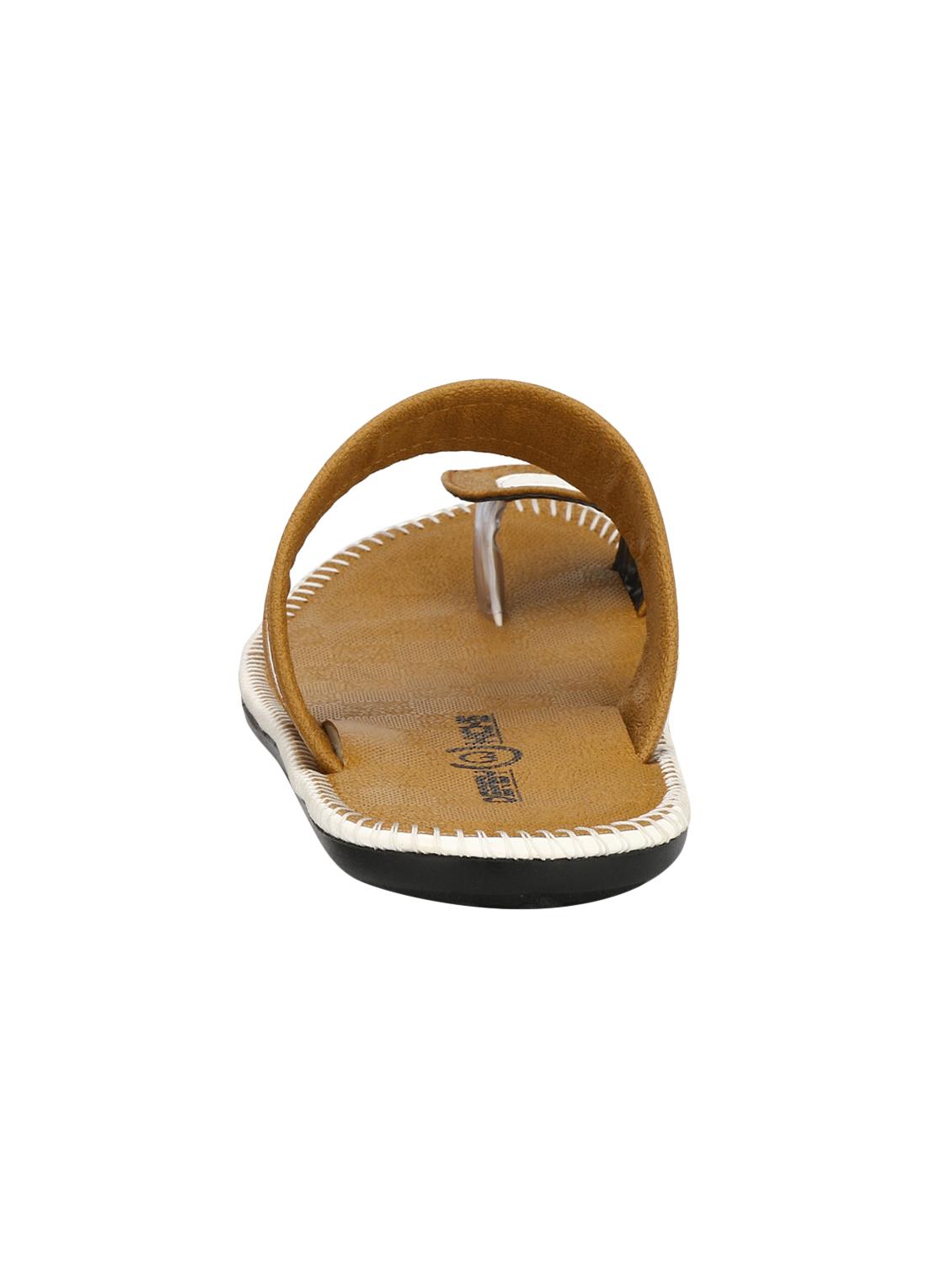 tan leatherette slip on slippers - 16346587 - Zoom Image - 3
