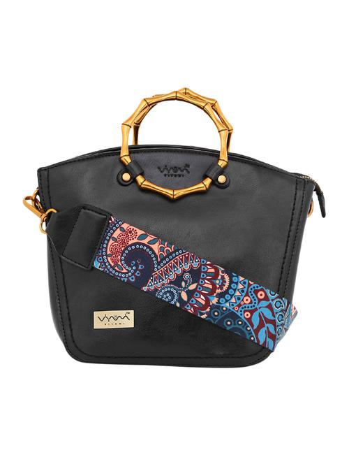 black leatherette (pu) regular sling bag - 16347320 - Standard Image - 1