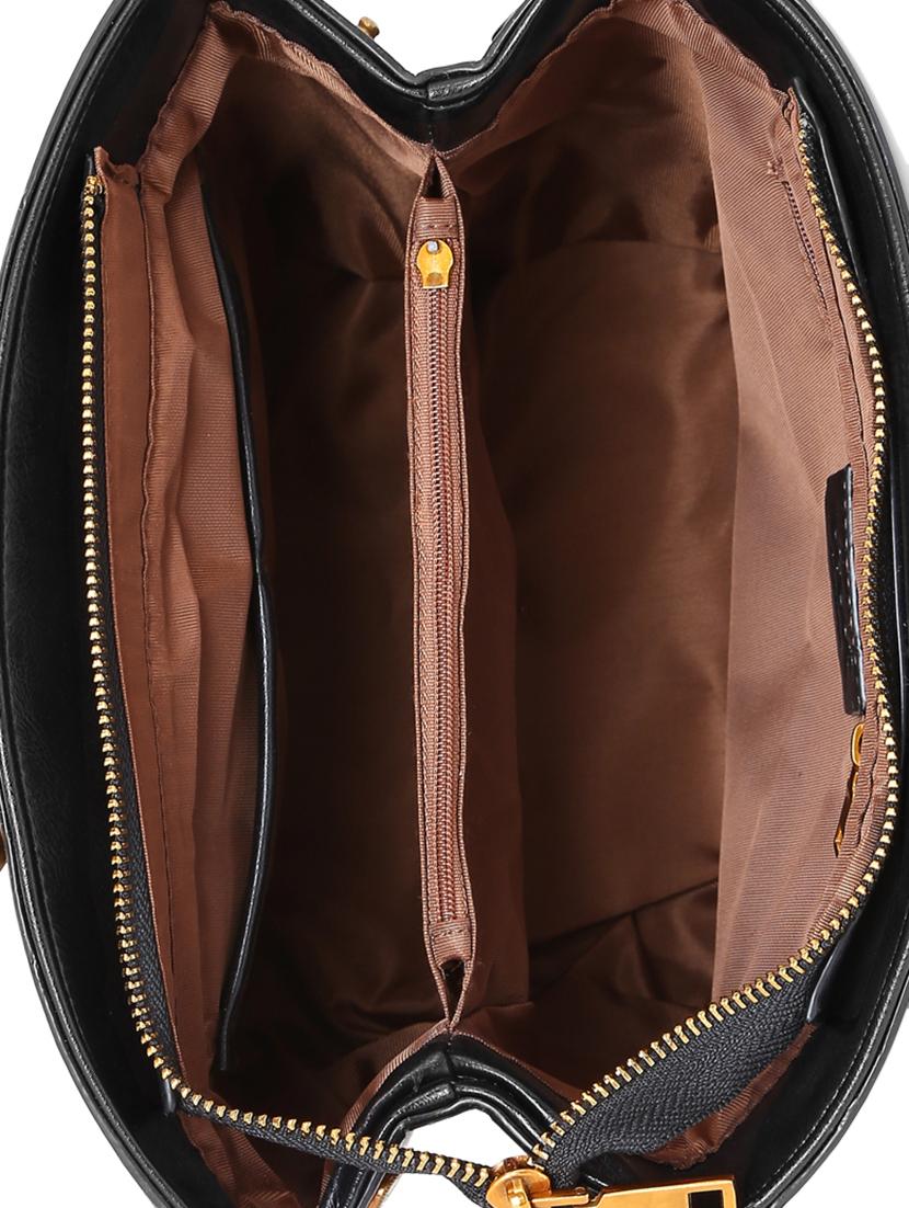 black leatherette (pu) regular sling bag - 16347320 - Zoom Image - 3