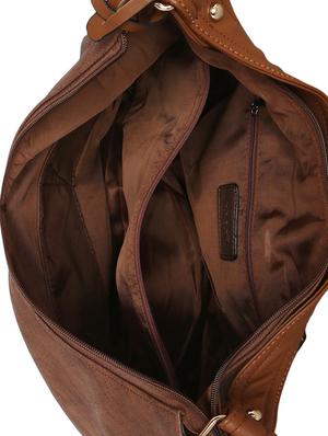 brown leatherette (pu) regular handbag - 16347334 - Standard Image - 3