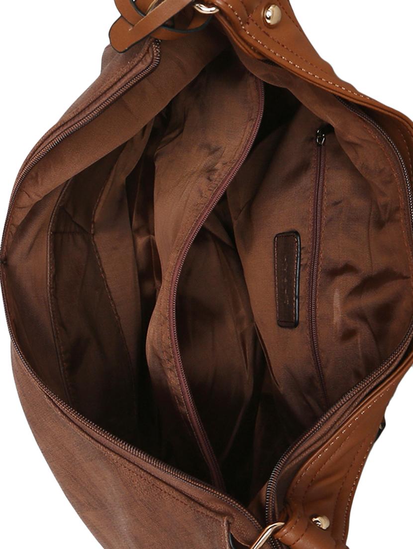 brown leatherette (pu) regular handbag - 16347334 - Zoom Image - 3