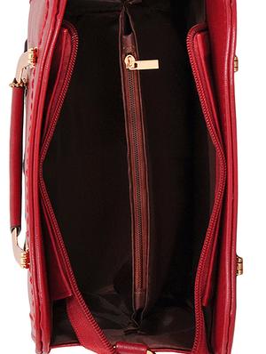 maroon leatherette (pu) messenger handbag - 16347434 - Standard Image - 3