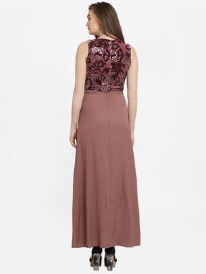 lap over neck embellished gown - 16347682 - Standard Image - 3