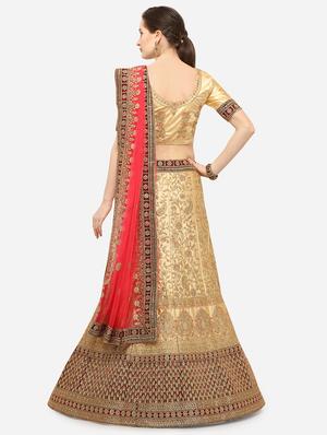 embroidered a-line lehenga - 16348642 - Standard Image - 3