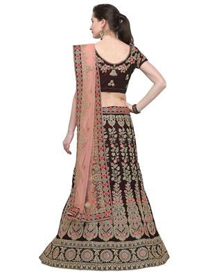 embroidered a-line lehenga - 16348658 - Standard Image - 3