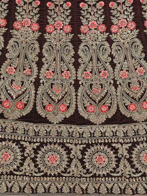 embroidered a-line lehenga - 16348658 - Standard Image - 6